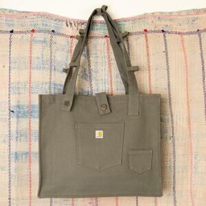 Upcycled handmade carhartt canvas tote bag